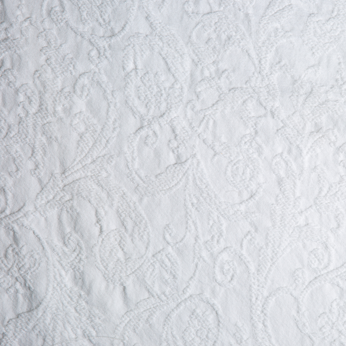 White: A close up of Adele fabric in classic white.