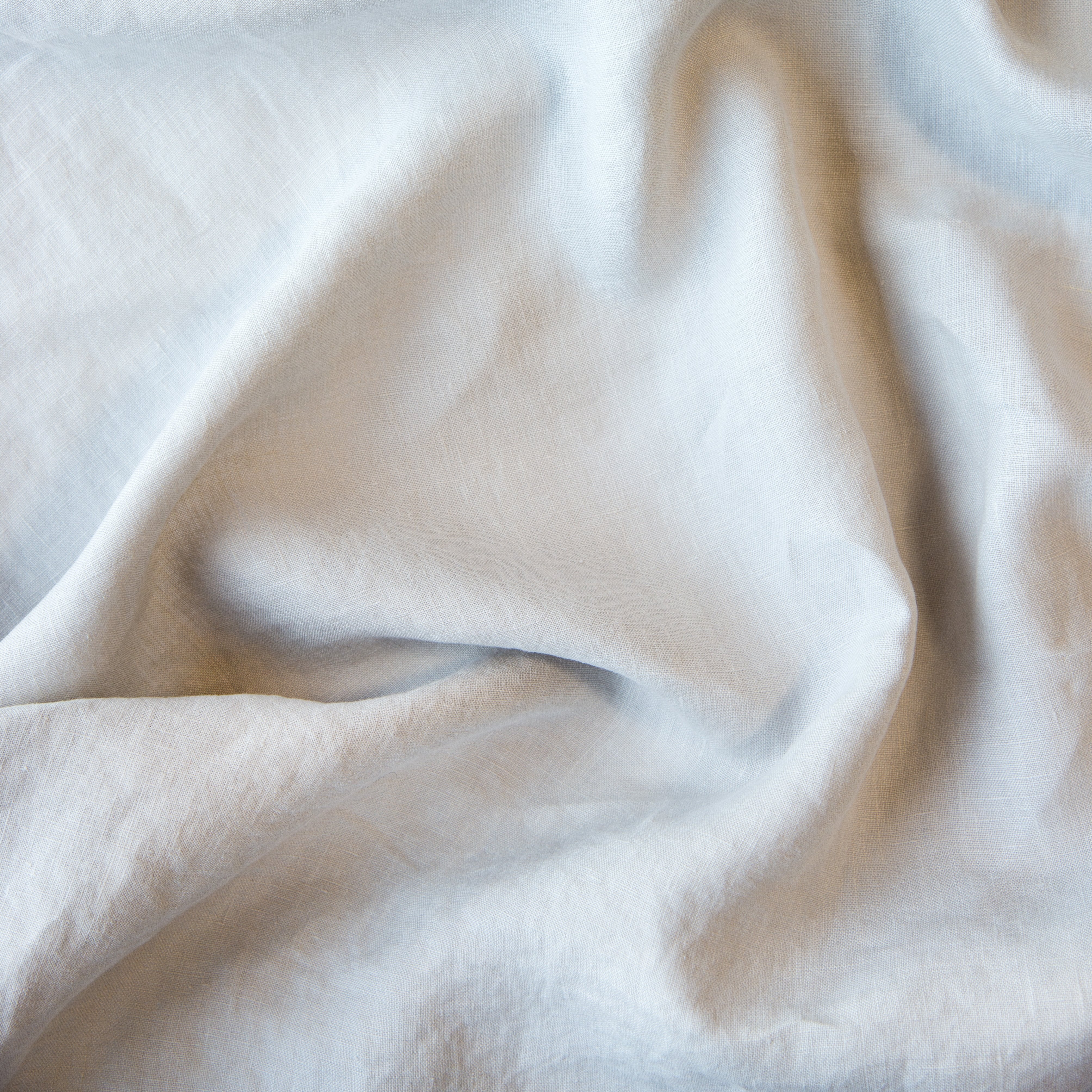 A close up of linen in sterling, a silvery neutral light grey.