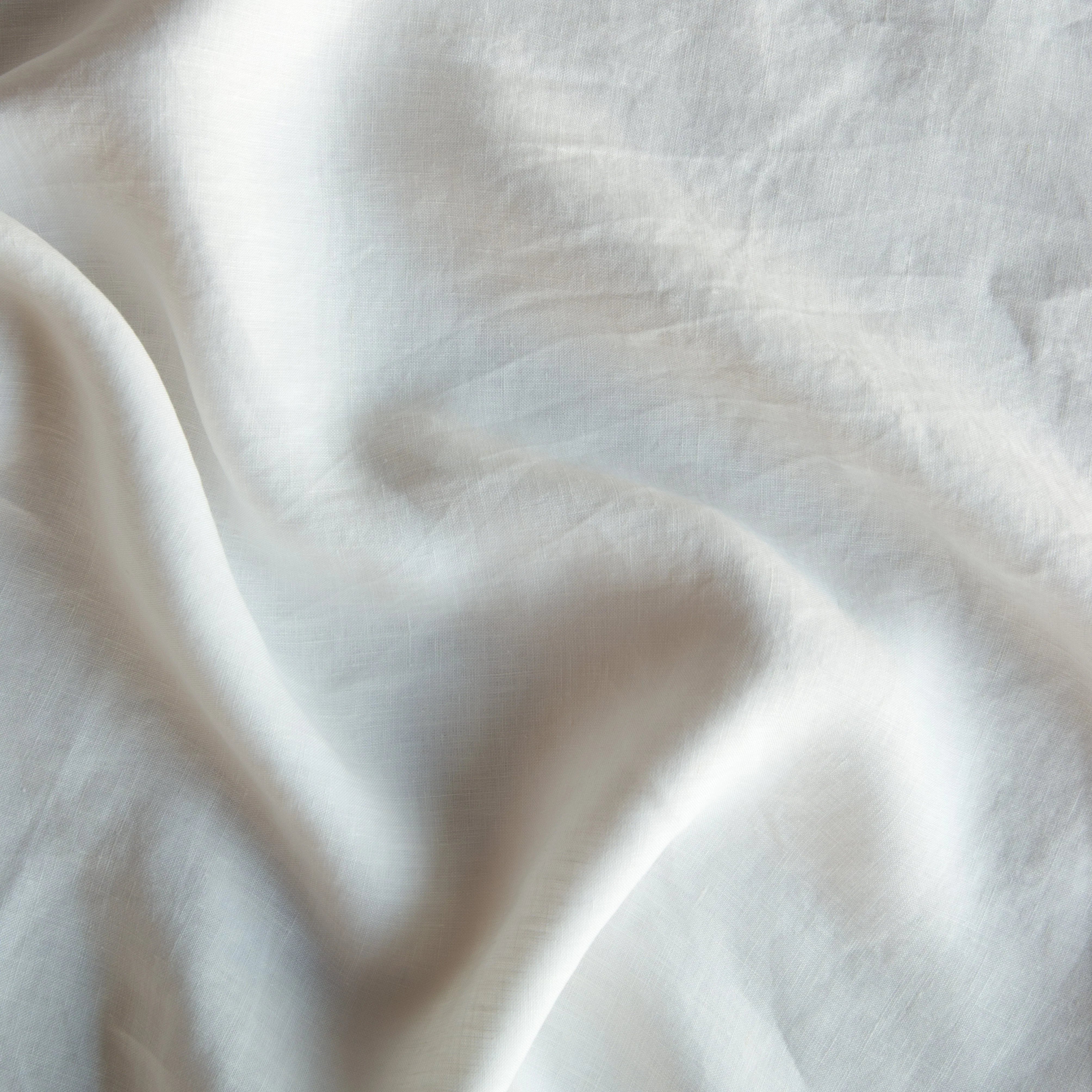 Winter White: A close up of linen winter white, softer and warmer in tone than classic white.