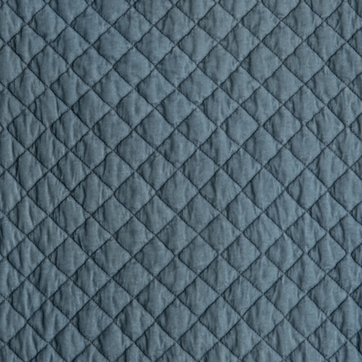 Cloud: A close up of quilted silk velvet fabric in cloud, a soft, subtle sky blue-grey.