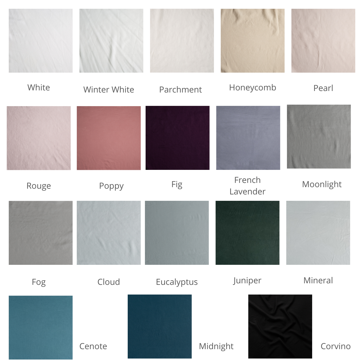 : a grid of Tencel™ in available colorways.