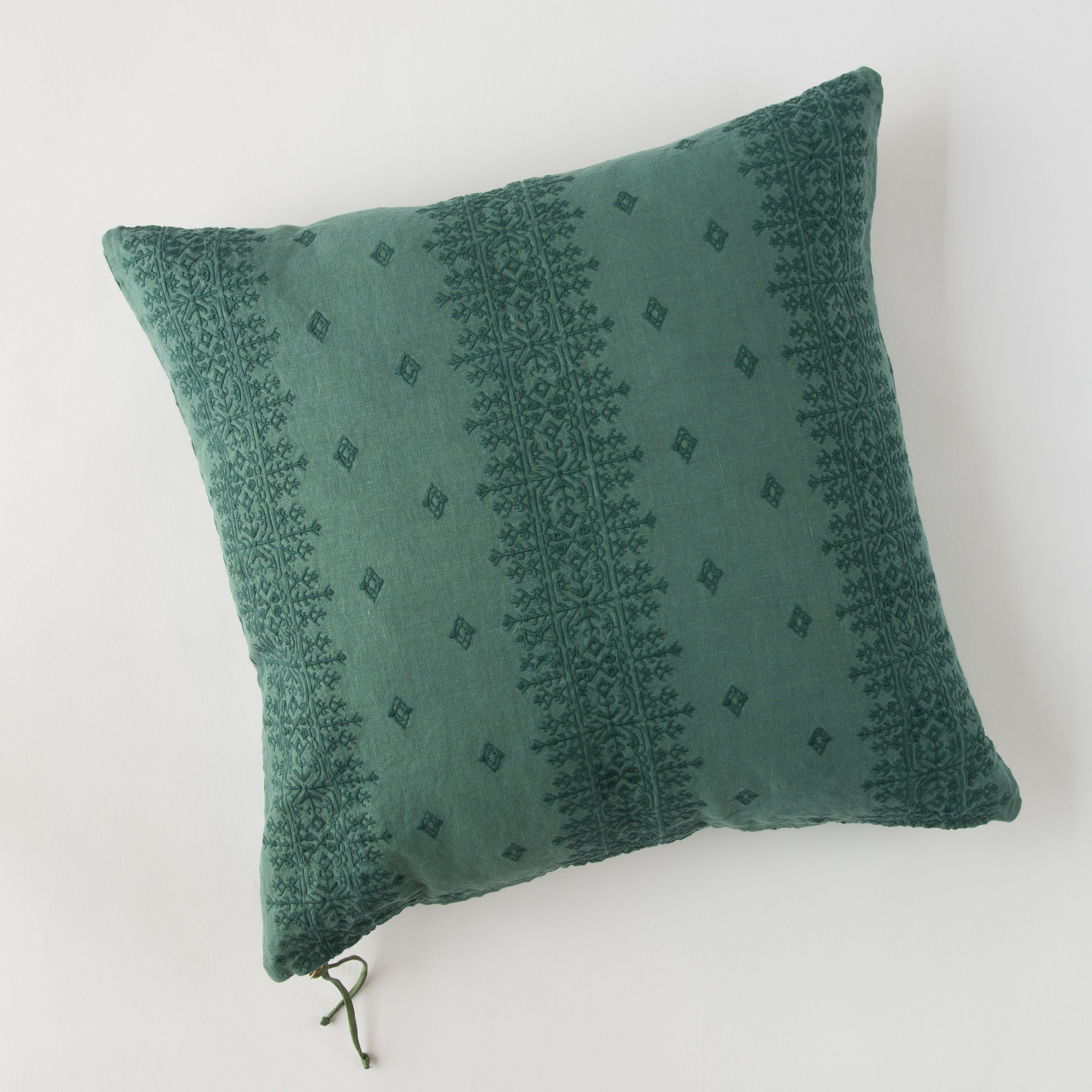 Jade: pillow on a white background - overhead view.