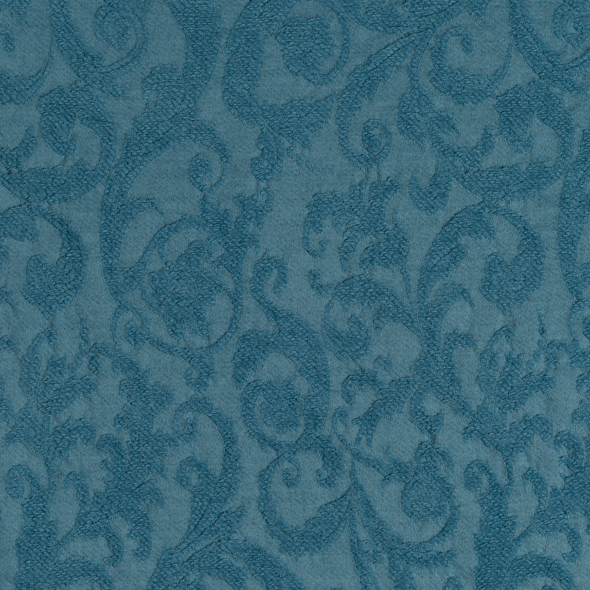 Cenote: A close up of Adele fabric in cenote, a vibrant, ocean-inspired blue-green. 