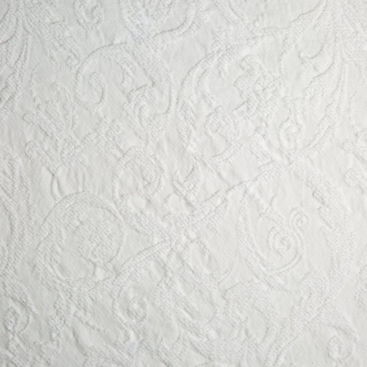 Winter White: A close up of Adele fabric in winter white, softer and warmer in tone than classic white. 
