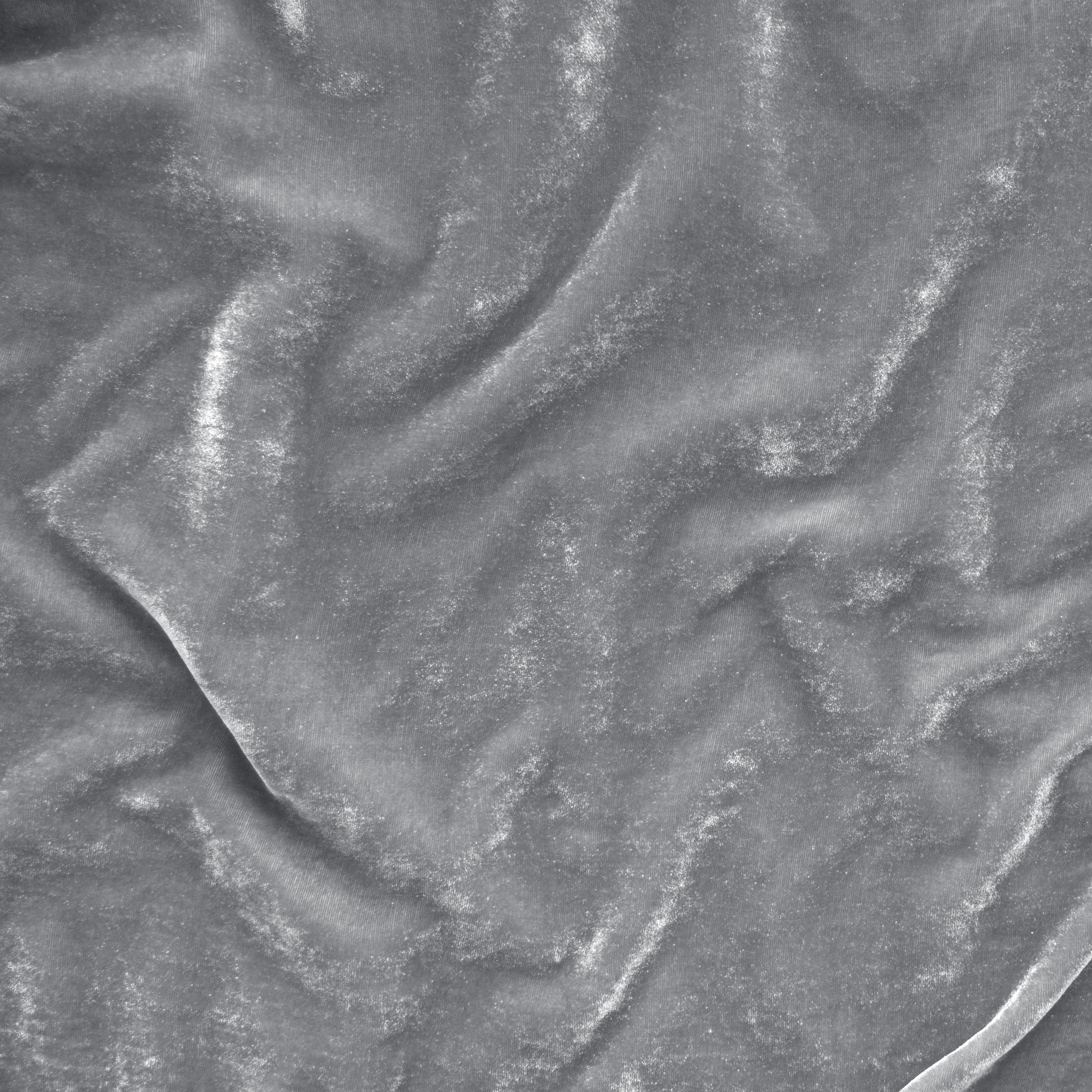 Sterling: A close up of silk velvet in sterling, a silvery neutral light grey.