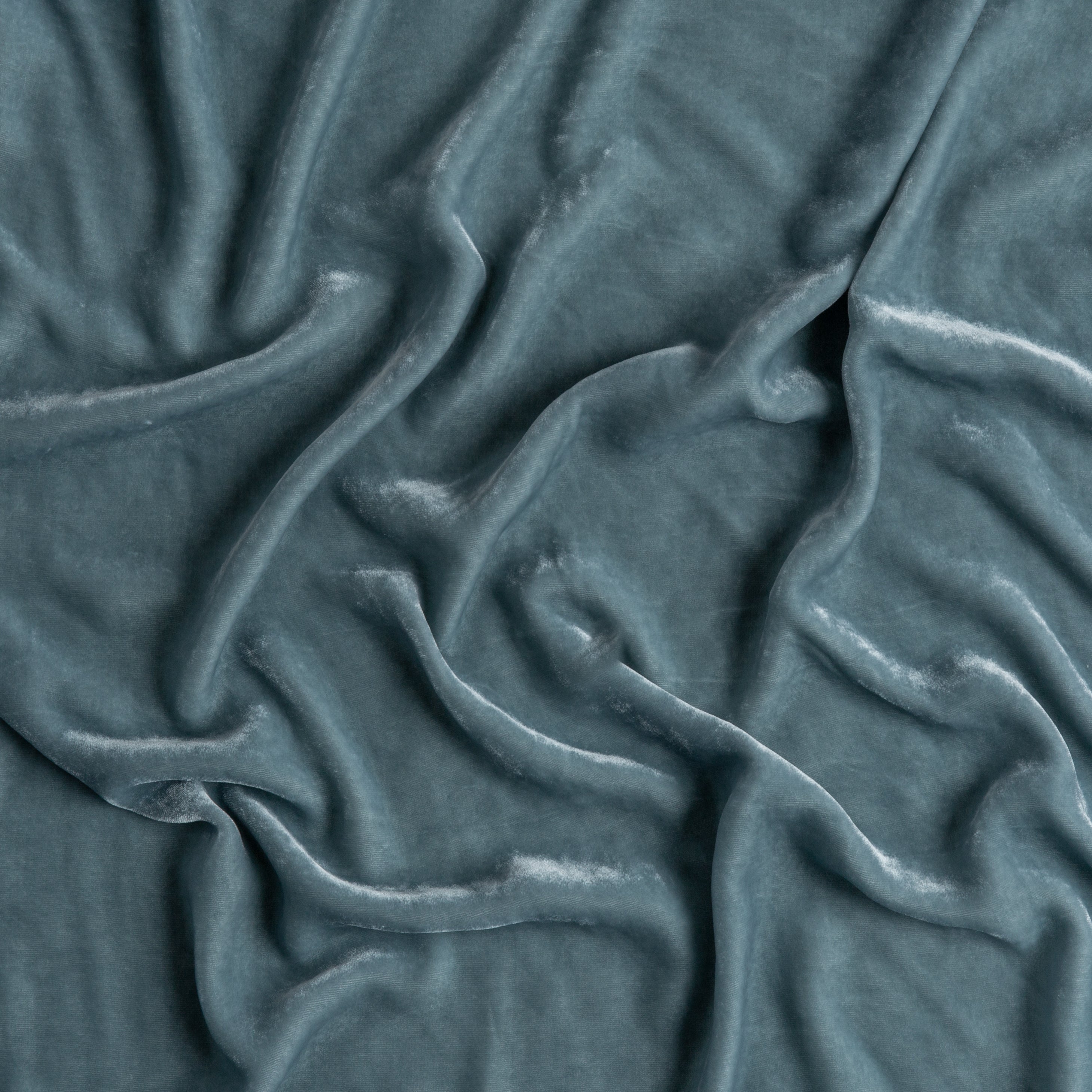 Cloud: A close up of silk velvet fabric in cloud, a soft, subtle sky blue-grey.