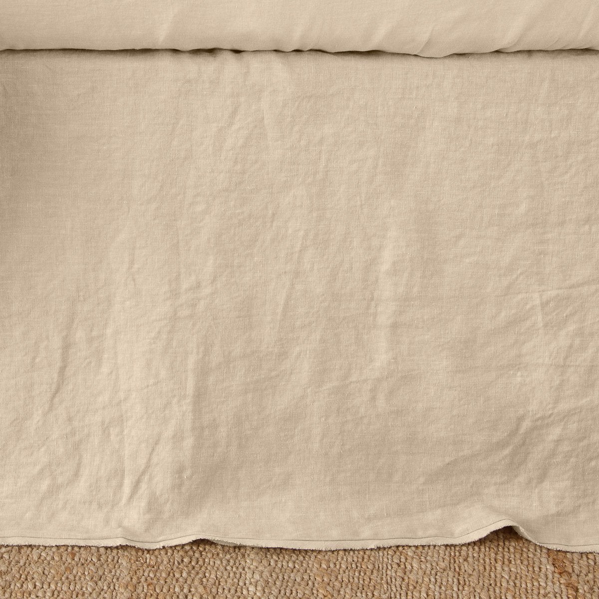 Honeycomb: Close up of the Austin bed skirt in honeycomb, highlighting its tailored, ungathered style.