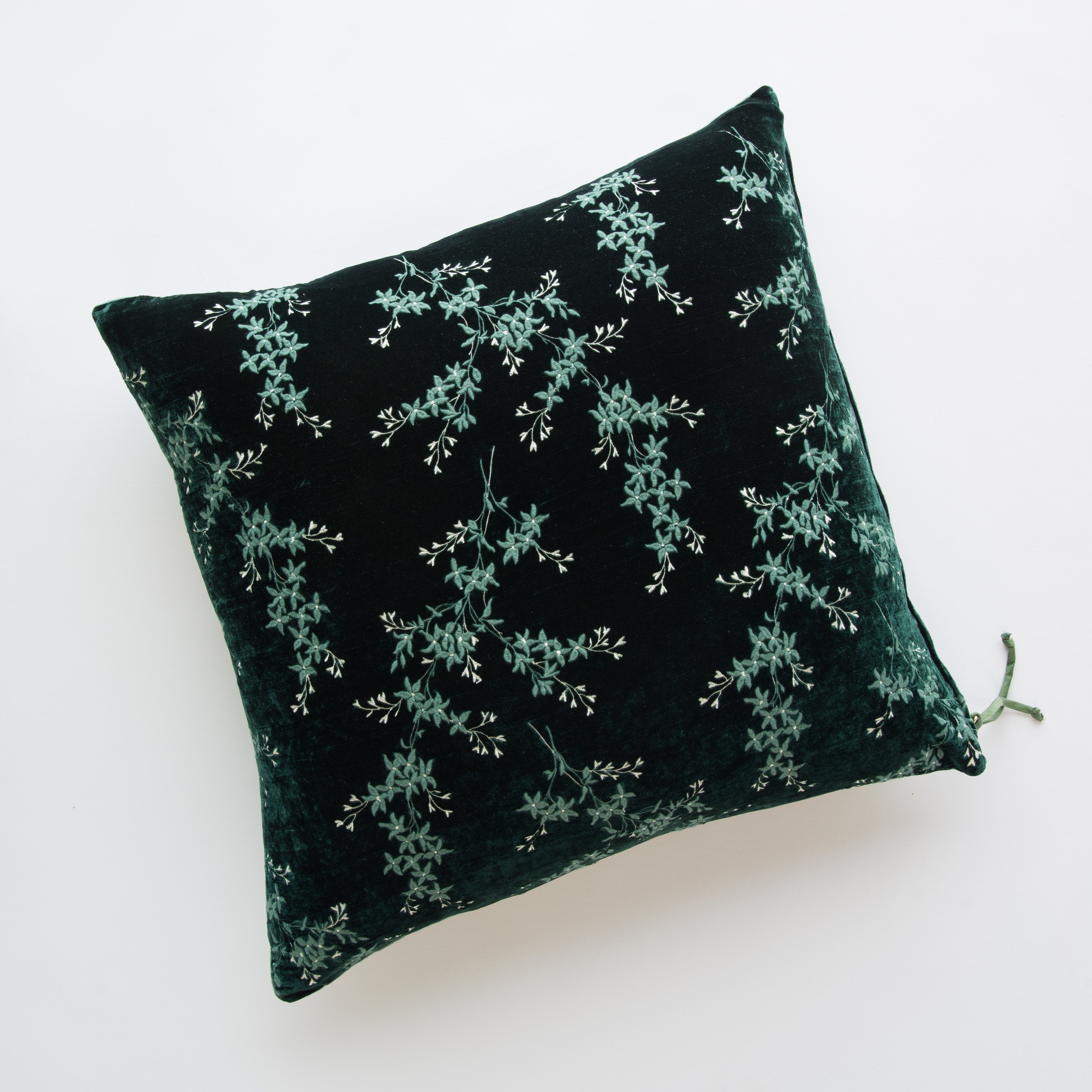 Jade: pillow against a plain background - overhead view.