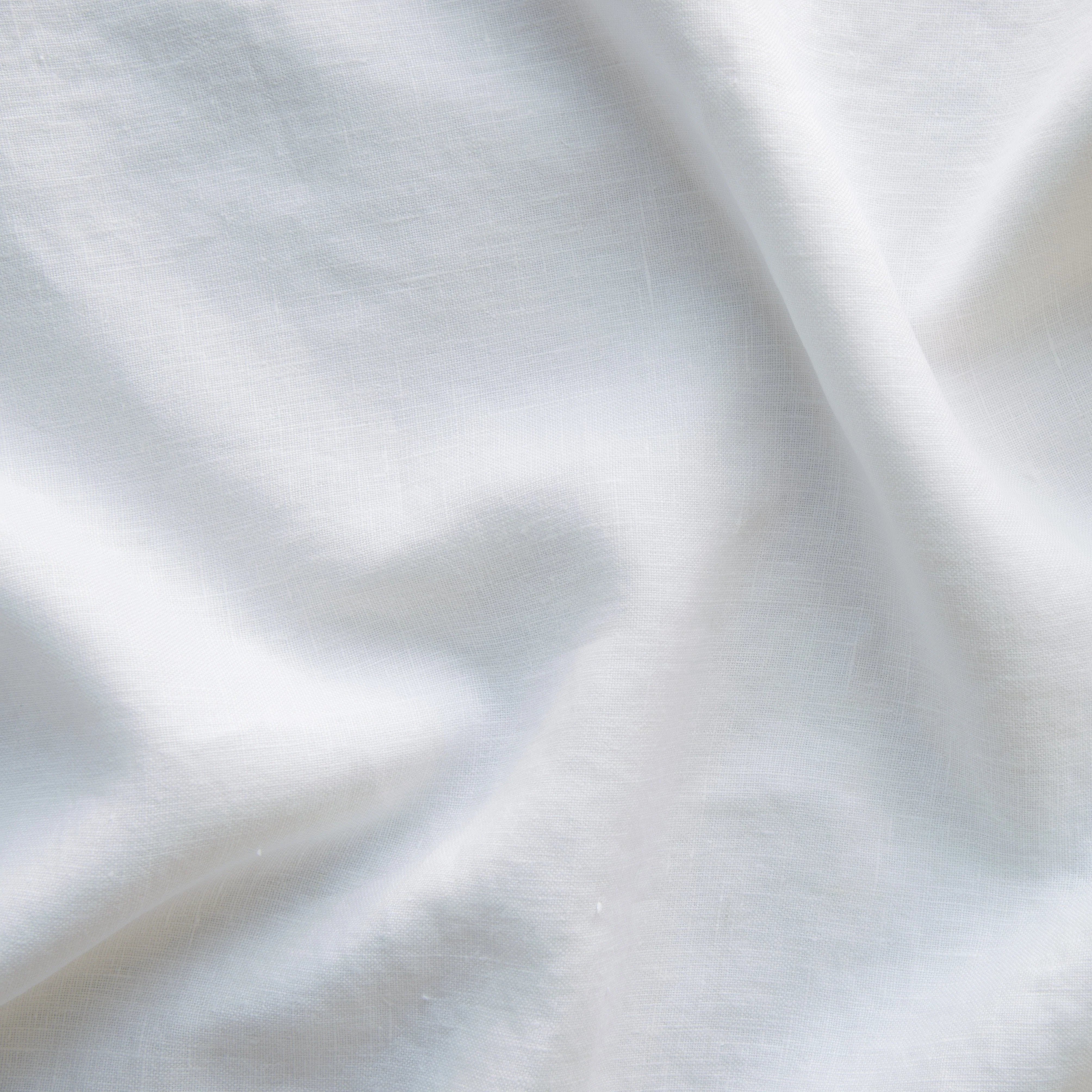 White: A close up of midweight linen in white. 